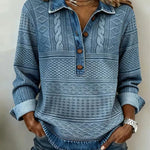 Hemd mit Denim-Effekt und Stricktextur – Produktansicht 2