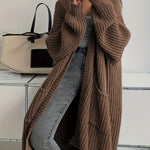 Offener Oversize-Cardigan aus langem Kuschelstrick – Produktansicht 1