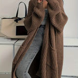 Offener Oversize-Cardigan aus langem Kuschelstrick – Produktansicht 1