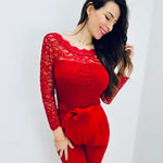 Eleganter Jumpsuit mit Spitzenärmeln – Produktansicht 1