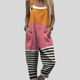 Latzhose in Orange-Rosa mit Color-Block-Design – Produktansicht 1