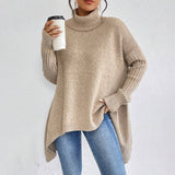 Lässiger Rollkragenpullover mit asymmetrischem Saum – Produktansicht 11