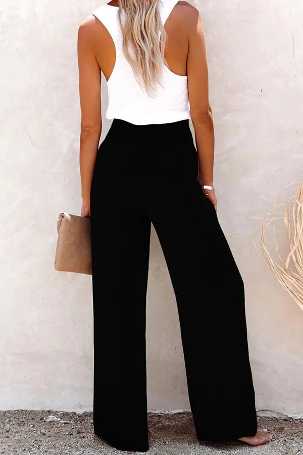 Bequeme hochtaillierte Hose mit weitem Schnitt – Produktansicht 5