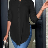 Elegante Bluse mit Knopfleiste und Reverskragen – Produktansicht 6
