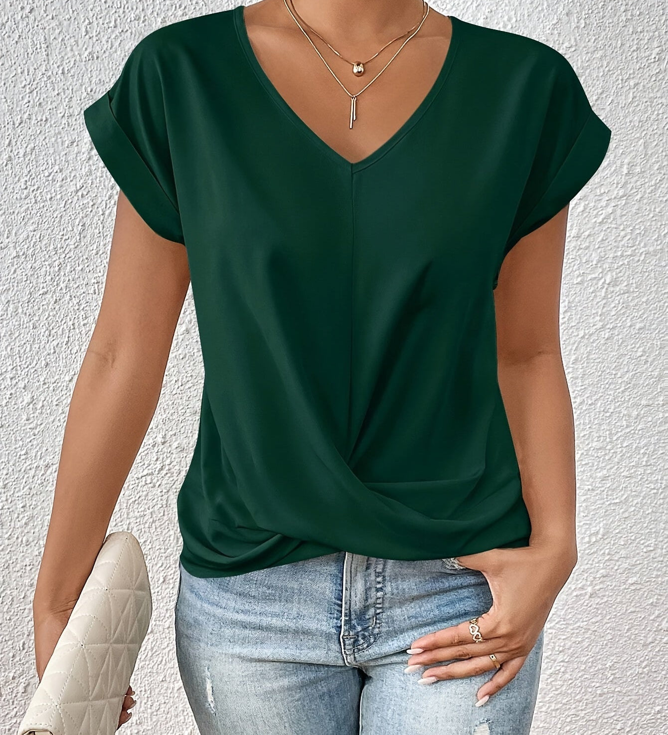 Elegantes T-Shirt mit V-Ausschnitt – Produktansicht 7