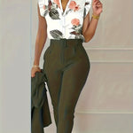 Elegantes Set aus Oberteil und Hose mit Volants – Produktansicht 1
