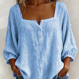 Bluse mit quadratischem Ausschnitt und 3/4-Ärmeln – Produktansicht 4