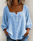 Bluse mit quadratischem Ausschnitt und 3/4-Ärmeln – Produktansicht 4