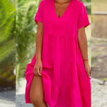 Bequemes Sommerkleid mit V-Ausschnitt – Produktansicht 1