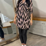 Schick bedruckte Bluse mit V-Ausschnitt – Produktansicht 6