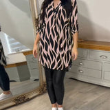 Schick bedruckte Bluse mit V-Ausschnitt – Produktansicht 6