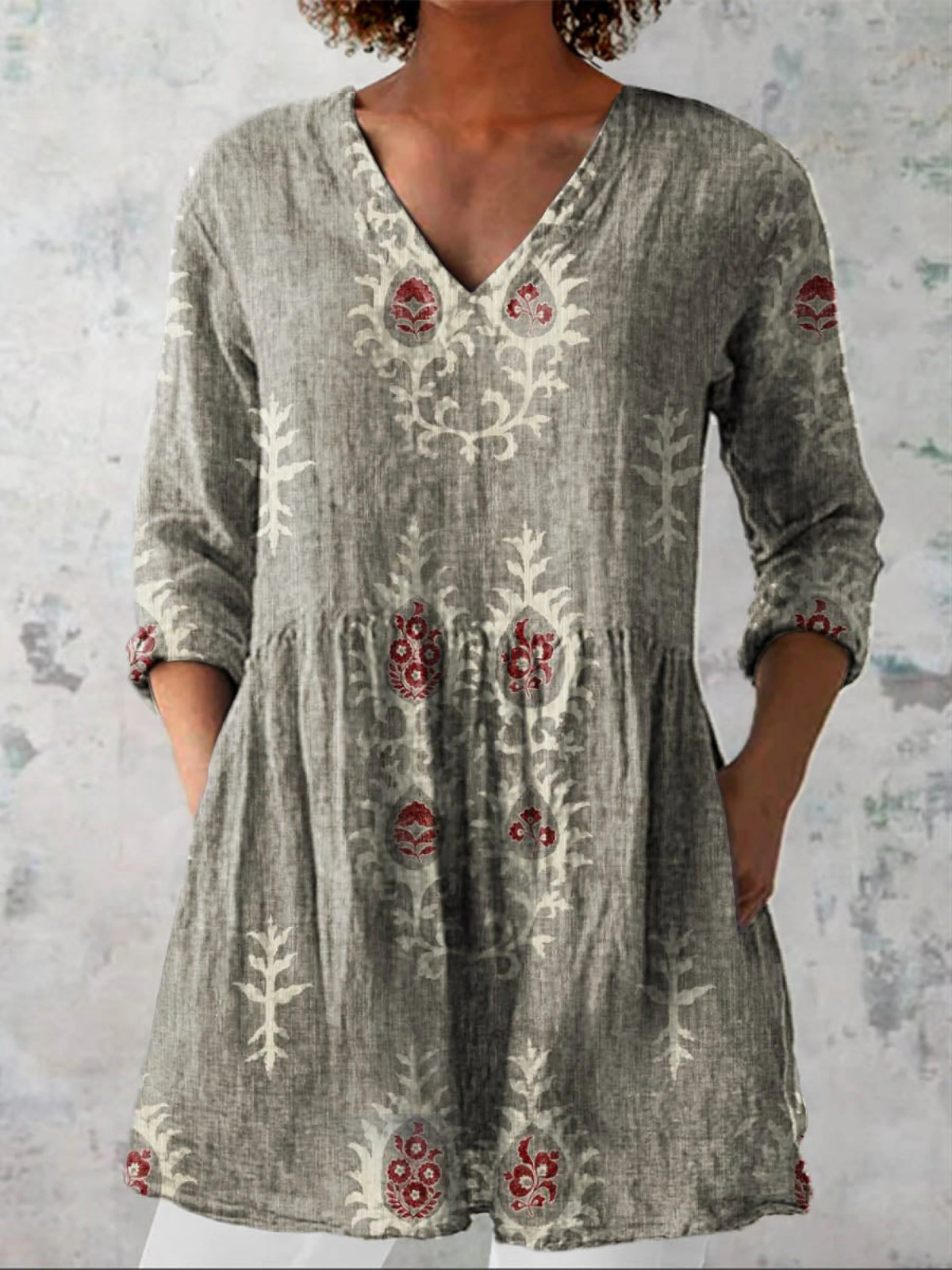 Blair | Lange Bluse mit auffälligem Muster