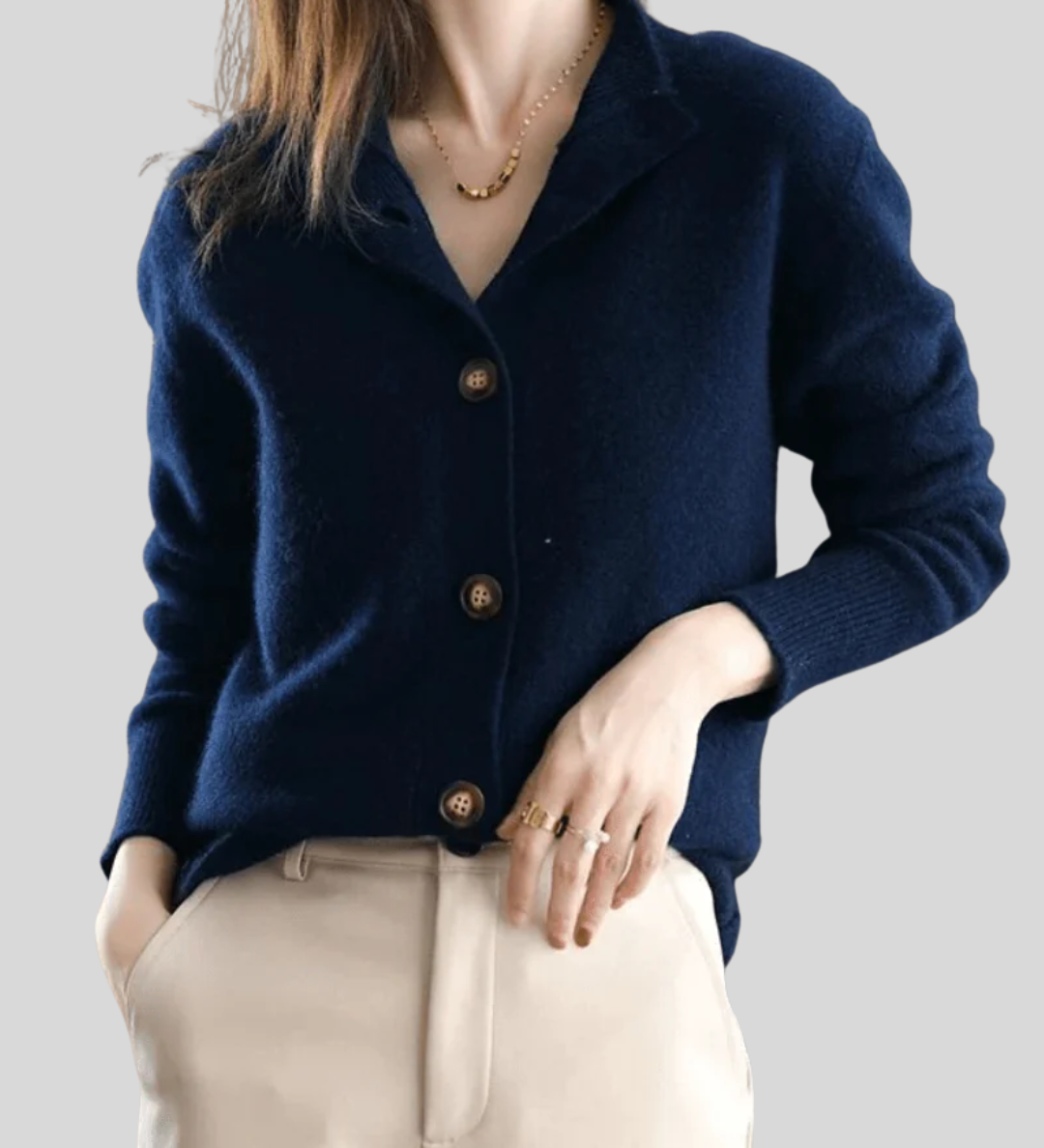 Cardigan aus Wollmischung mit V-Ausschnitt – Produktansicht 6