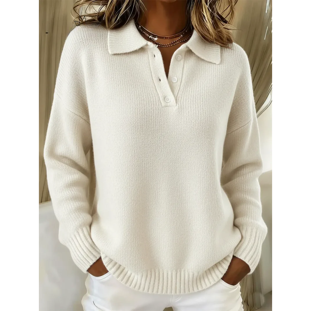 Lässiger Strickpullover mit klassischem Polokragen – Produktansicht 7
