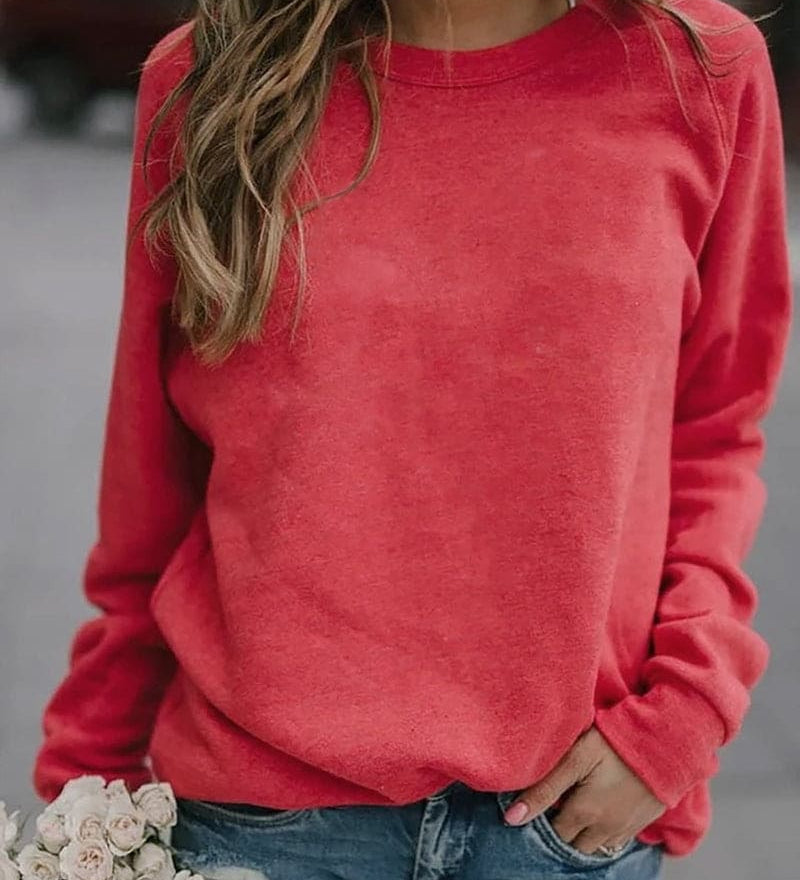 Roter Pullover mit Rundhalsausschnitt – Produktansicht 1