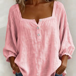 Bluse mit quadratischem Ausschnitt und 3/4-Ärmeln – Produktansicht 2