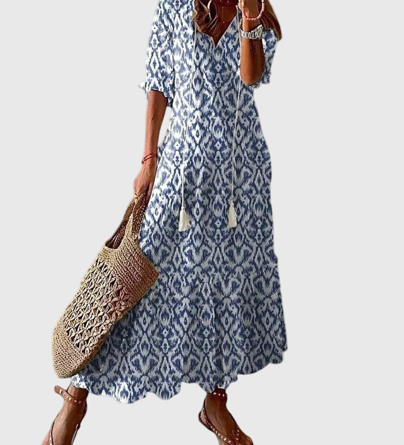 Bequemes Vintage-Boho-Maxikleid für den Sommer – Produktansicht 1