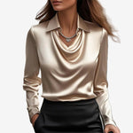 Drapierte Bluse mit Schalkragen – Produktansicht 2