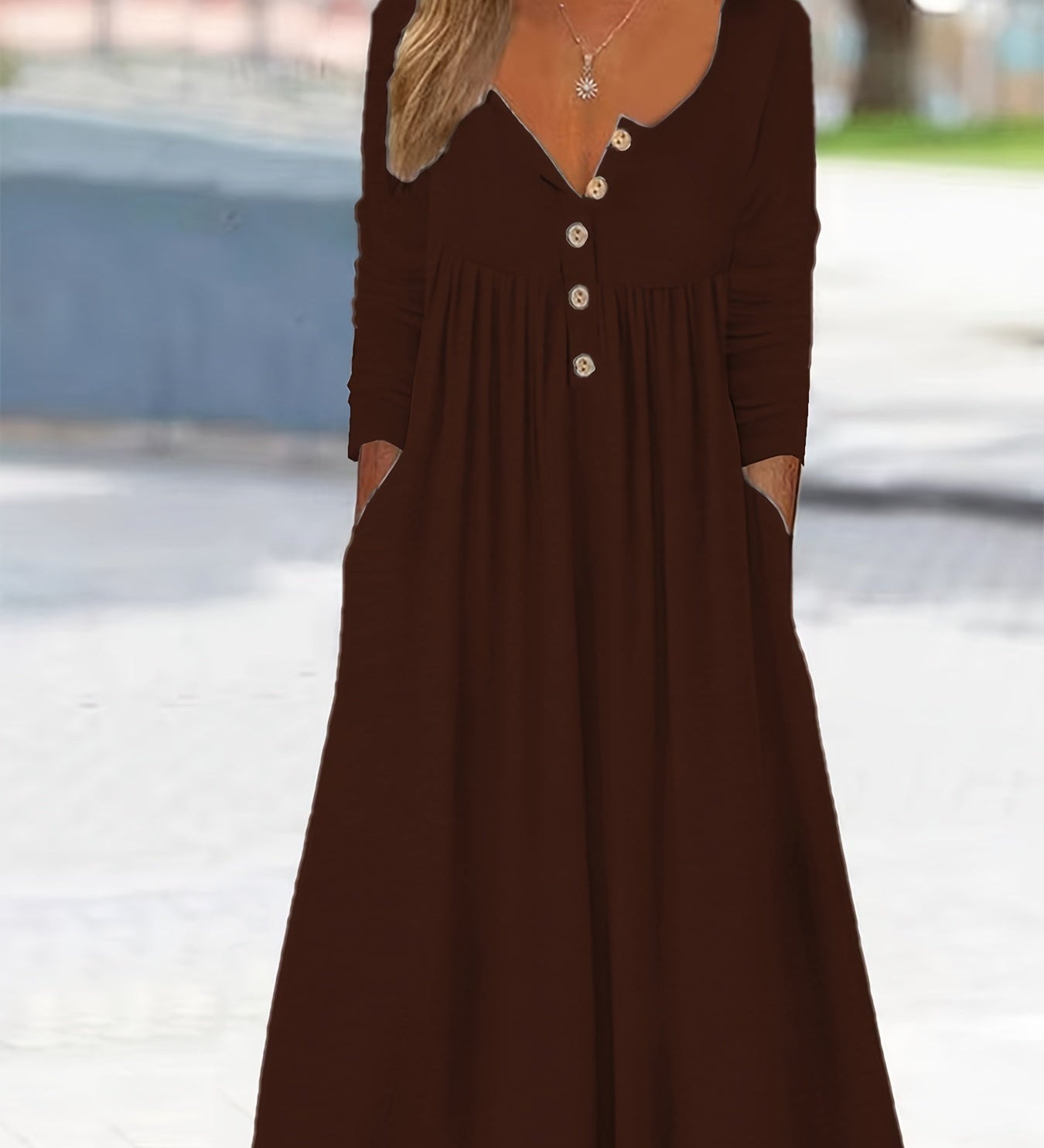 Midikleid mit Knöpfen vorne – Produktansicht 4