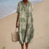 Bequemes Sommerkleid aus leichtem Stoff in Samtoptik – Produktansicht 1