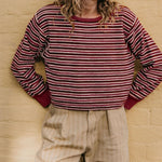 Gestreifter Colorblock-Pullover aus weichem Strick – Produktansicht 2