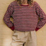 Gestreifter Colorblock-Pullover aus weichem Strick – Produktansicht 2