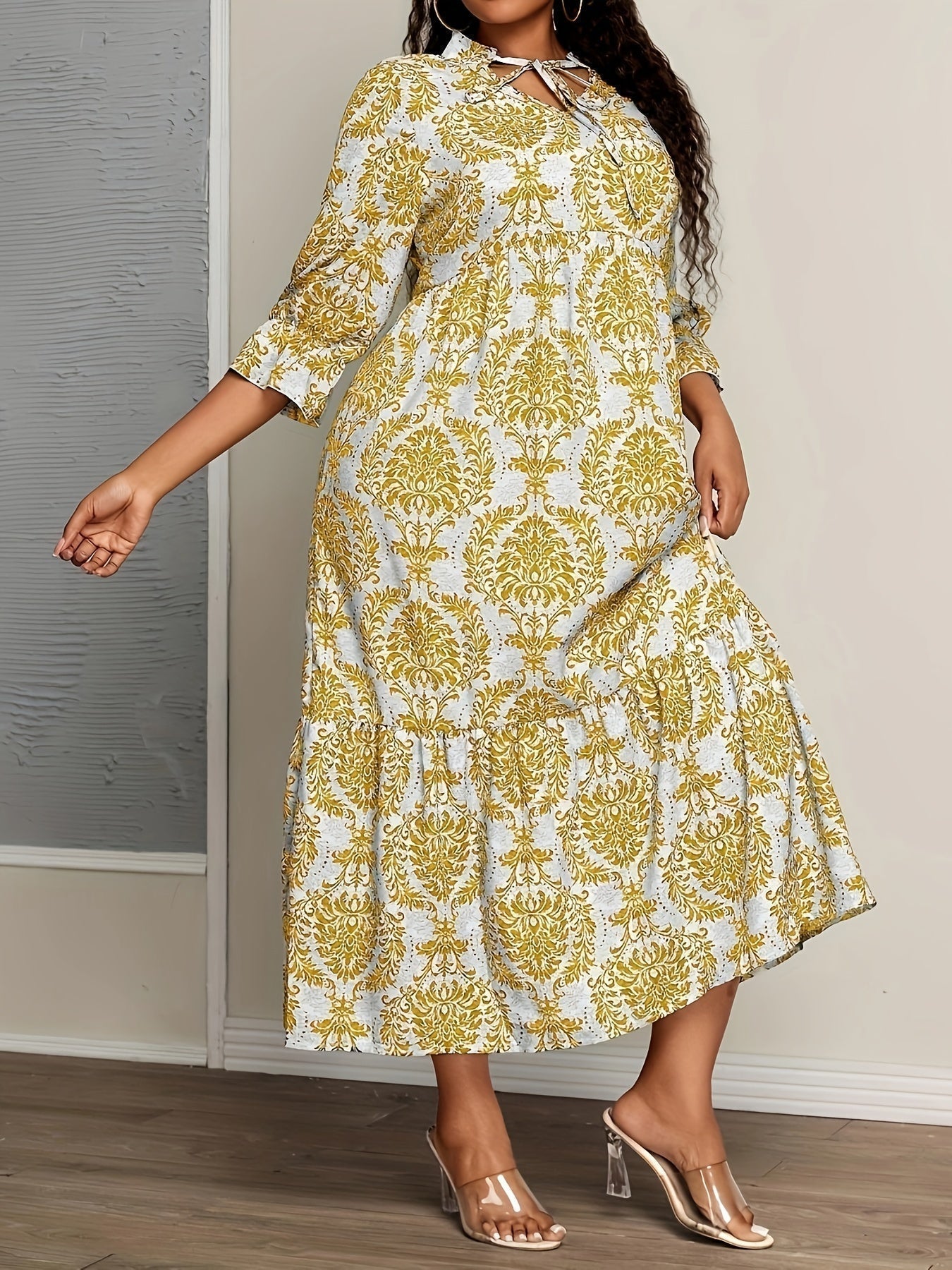 Bequemes Boho-Mosaik-Kleid – Produktansicht 10