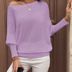 Eleganter schulterfreier Pullover mit Ballonärmeln – Produktansicht 5