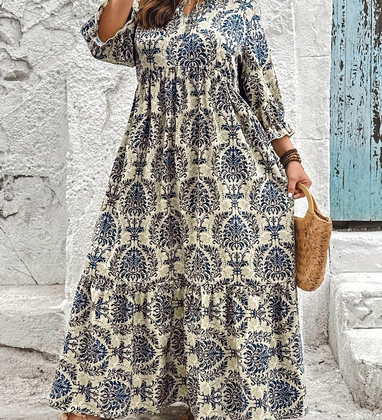 Bequemes Boho-Mosaik-Kleid – Produktansicht 1