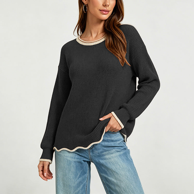 Weiter Pullover mit Rundhalsausschnitt für jeden Tag – Produktansicht 2