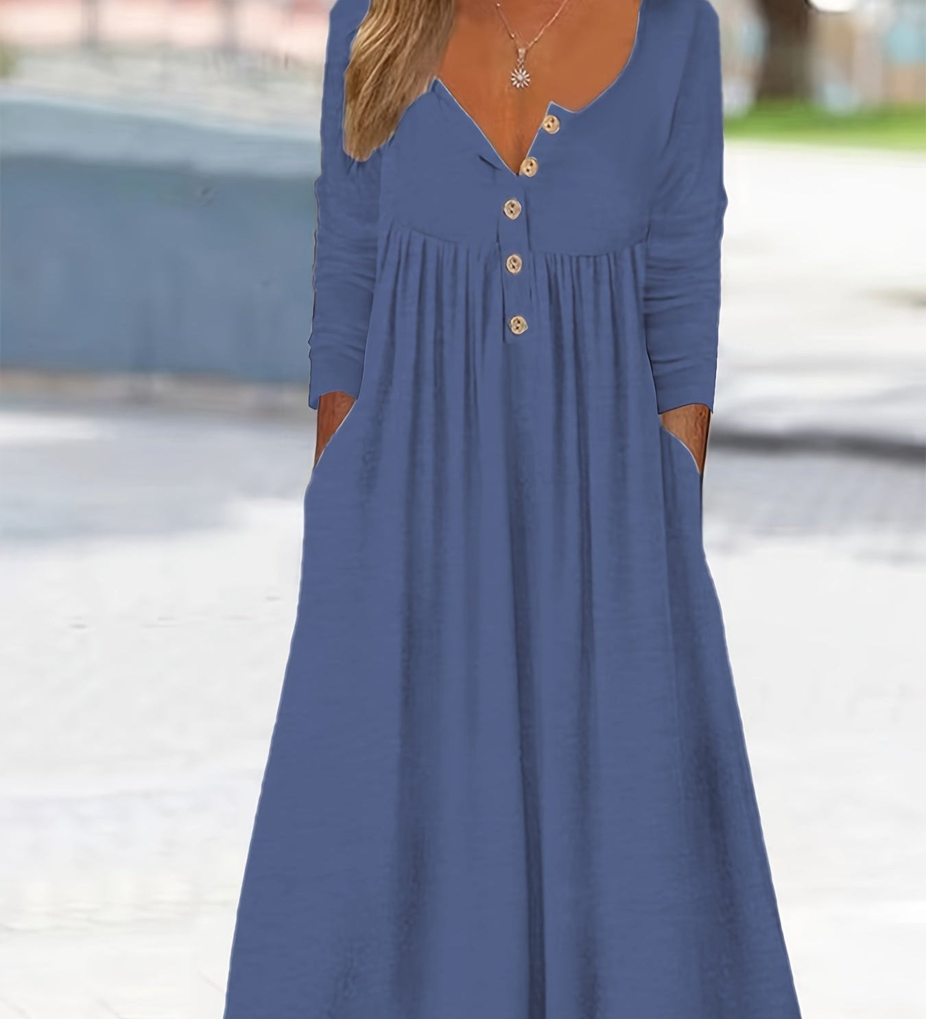 Midikleid mit Knöpfen vorne – Produktansicht 5