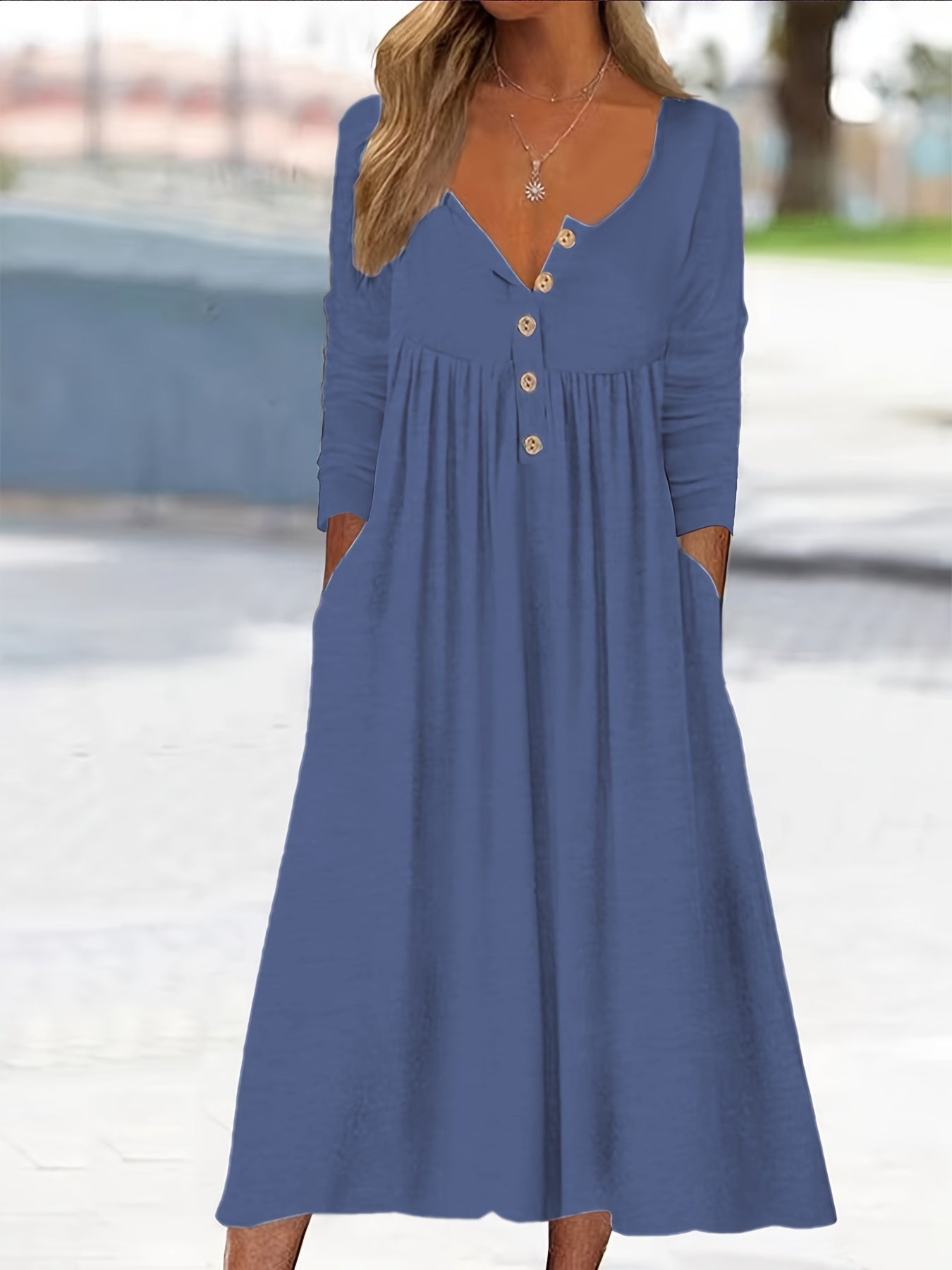 Midikleid mit Knöpfen vorne – Produktansicht 5