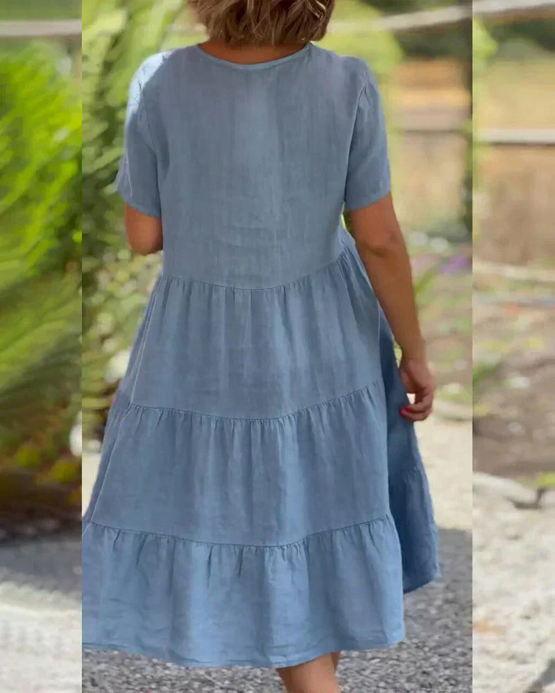 Bequemes Sommerkleid mit V-Ausschnitt – Produktansicht 11