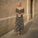 Elegantes Kleid mit botanischem Muster – Produktansicht 1