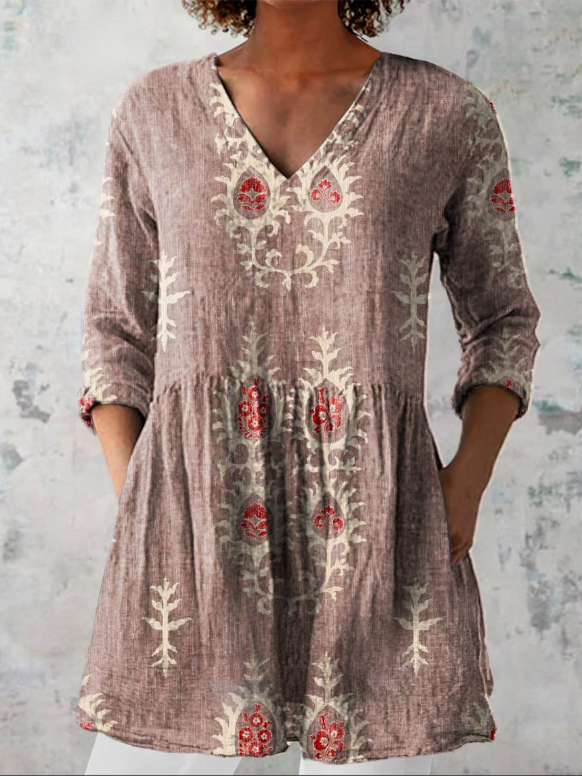 Blair | Lange Bluse mit auffälligem Muster