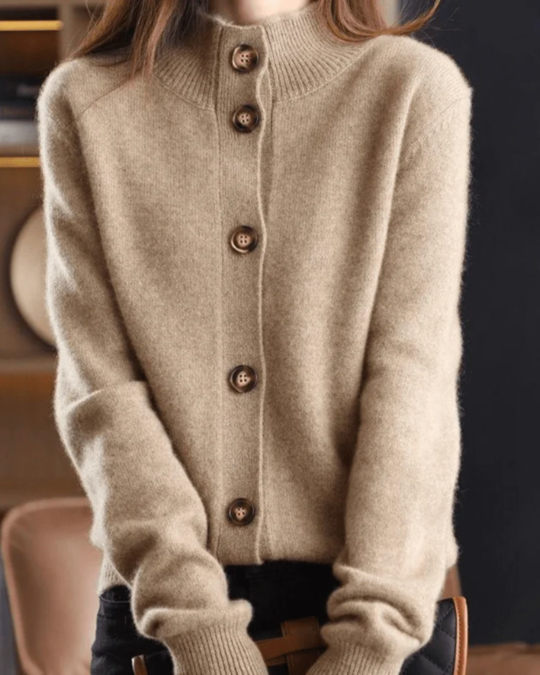 Cardigan aus Wollmischung mit V-Ausschnitt – Produktansicht 7