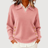 Eleganter Strickpullover mit Knopfdetail am Kragen – Produktansicht 7
