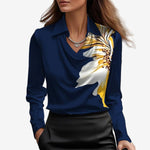 Drapierte Bluse mit Schalkragen – Produktansicht 8
