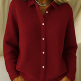 Klassische Strickjacke mit Knopfleiste – Produktansicht 4