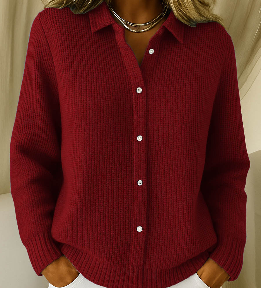 Klassische Strickjacke mit Knopfleiste – Produktansicht 4