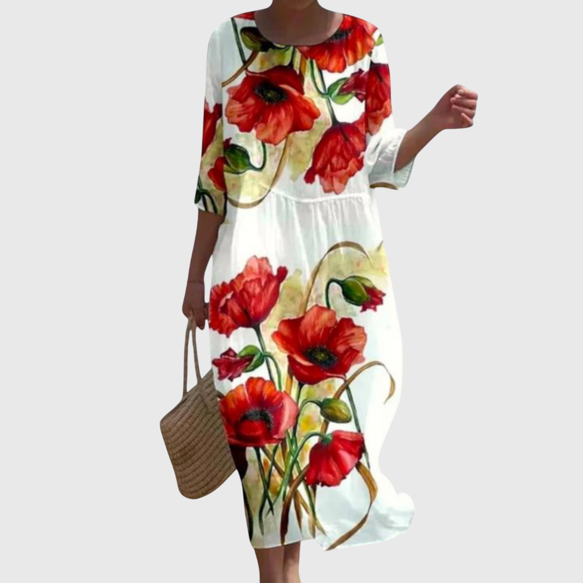 Elegantes Maxi-Blumenkleid mit floralen Motiven – Produktansicht 4