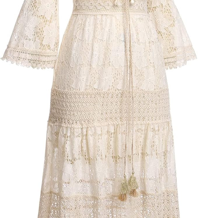 Bequemes Boho-Spitzenkleid mit Volants – Produktansicht 2