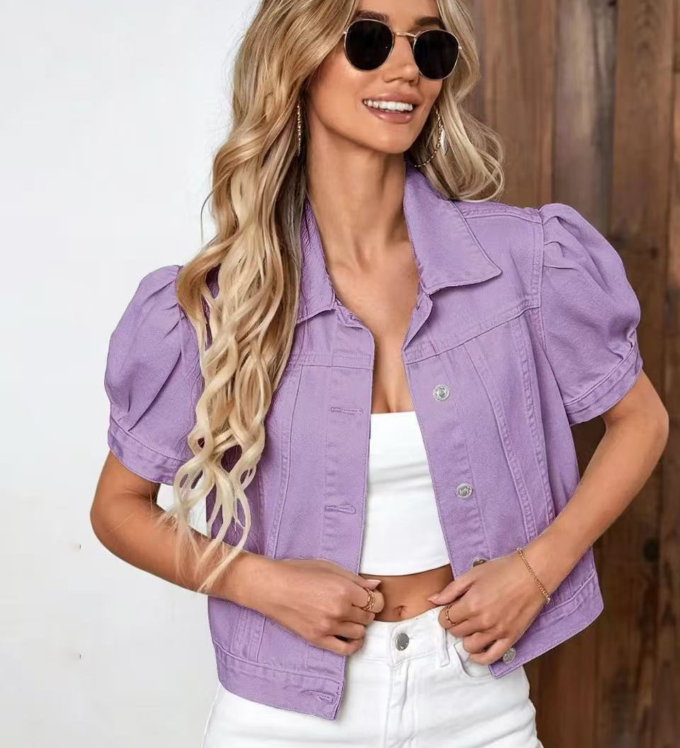 Jeansjacke im Retro-Stil mit betonten Ärmeln – Produktansicht 8
