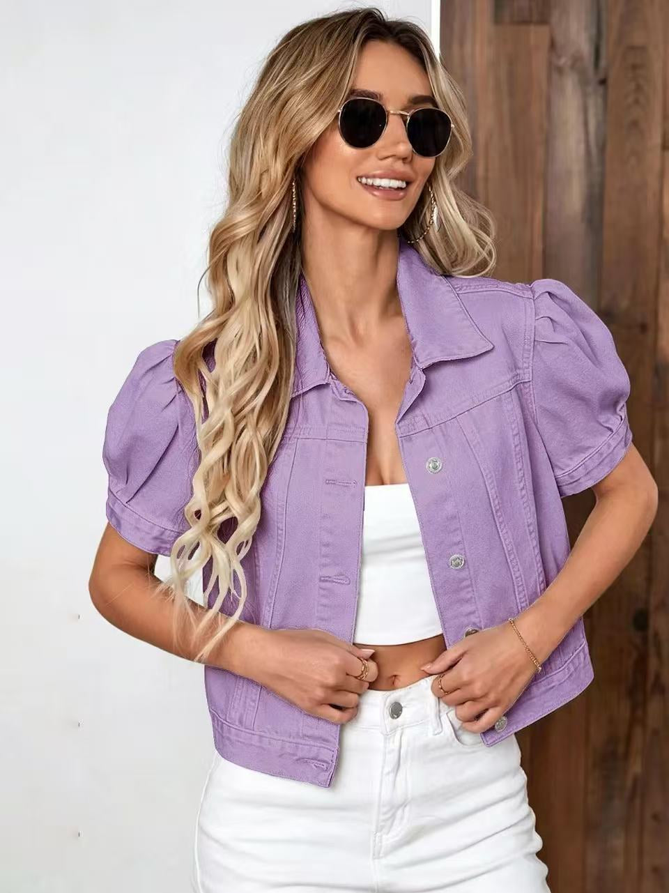 Jeansjacke im Retro-Stil mit betonten Ärmeln – Produktansicht 8