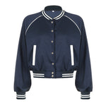 Kontrastierende Patchwork-Baseballjacke für Herbst und Winter – Produktansicht 3