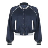 Kontrastierende Patchwork-Baseballjacke für Herbst und Winter – Produktansicht 3