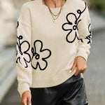 Weicher Pullover mit zarter Blumenstickerei – Produktansicht 3
