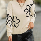 Weicher Pullover mit zarter Blumenstickerei – Produktansicht 3