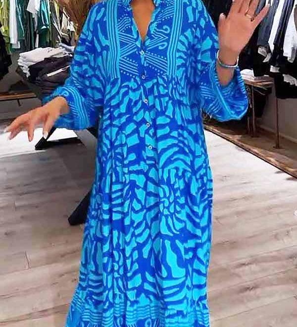 Bequemes Kleid mit lebendigem Print – Produktansicht 1