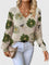 Moderner Pullover mit V-Ausschnitt und Blumenstrick – Produktansicht 8